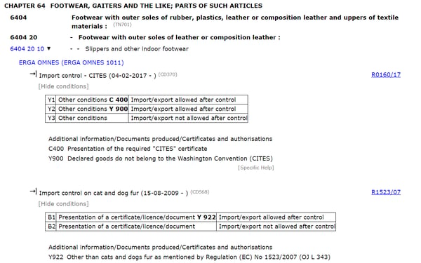 Example additional codes CDS Brexit